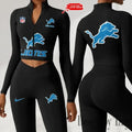 Detroit Lions Zipper Sports Top Women Gym Long Sleeve for Fitness SPTZSTW043