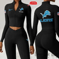 Detroit Lions Zipper Sports Top Women Gym Long Sleeve for Fitness SPTZSTW112