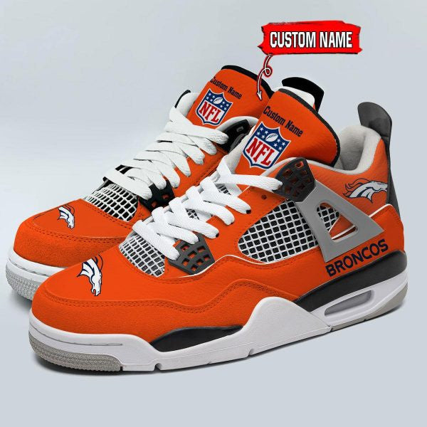 Denver Broncos Personalized AJ4 Sneaker BG344