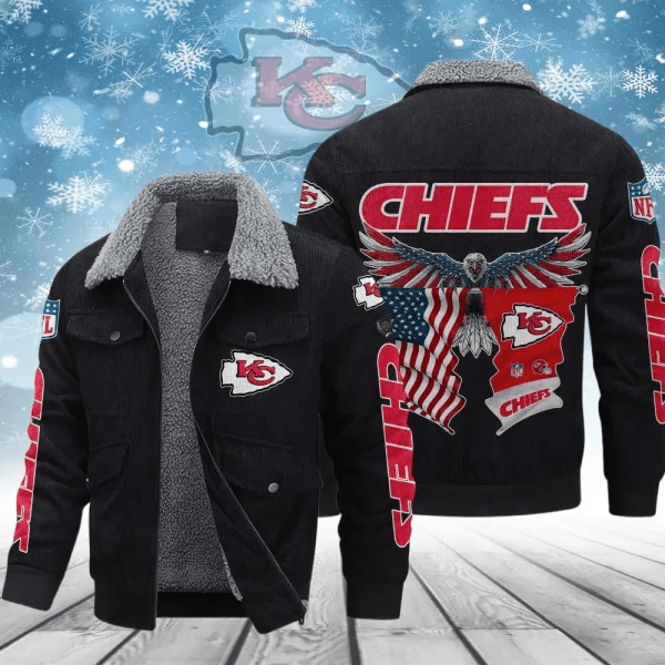 Kansas City Chiefs VITCJ088 Men’s Thickened Corduroy Jacket