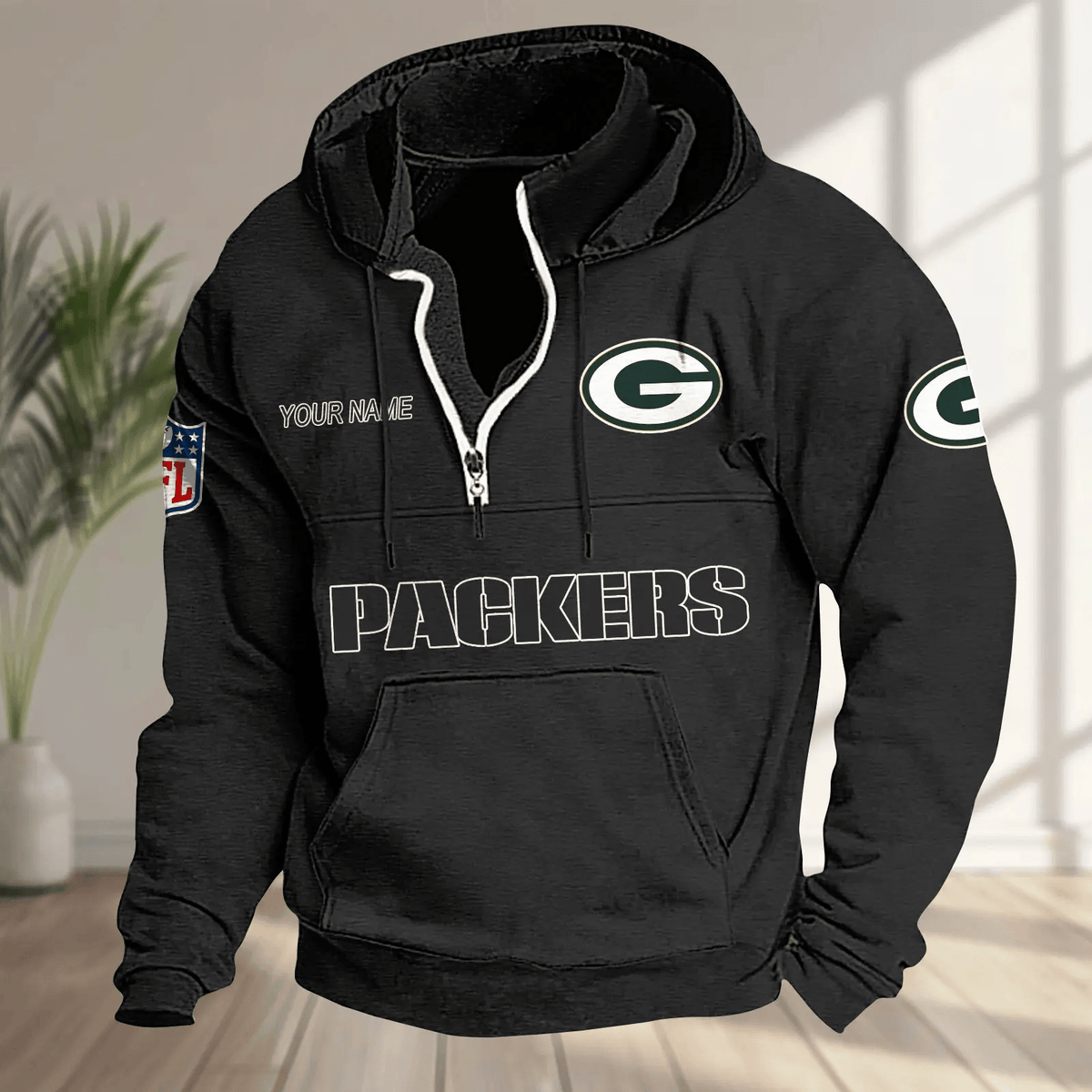 Green Bay Packers Half-zip Hoodie SPTHZHC012