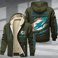 Miami Dolphins DMTZ0373 Premium Thick Zip-Up Hoodie