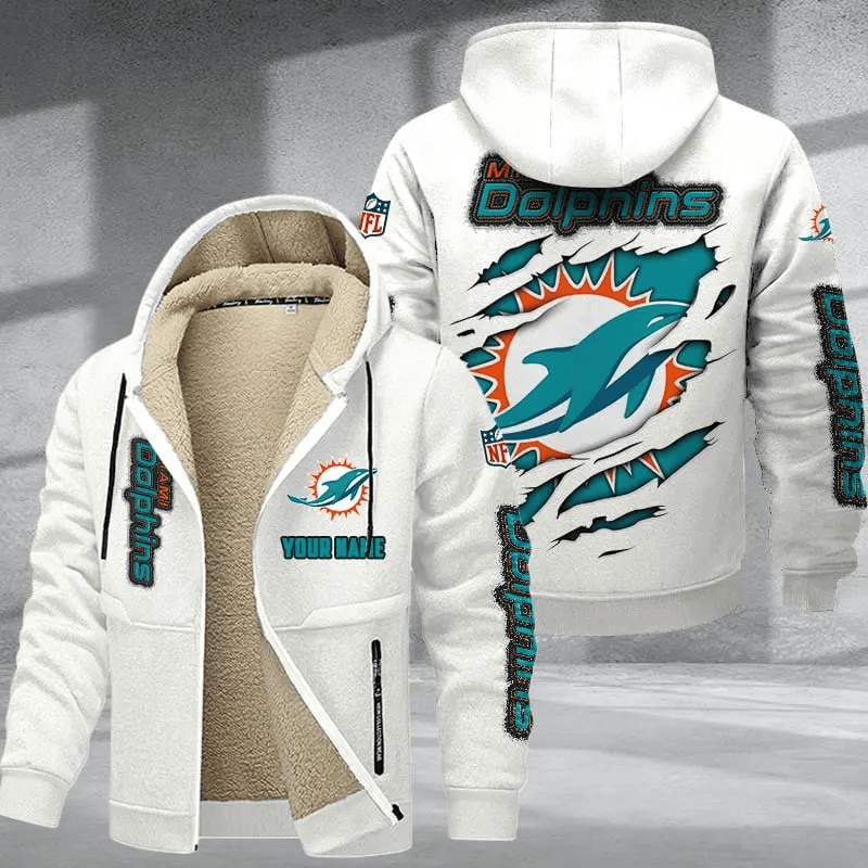 Miami Dolphins DMTZ0373 Premium Thick Zip-Up Hoodie