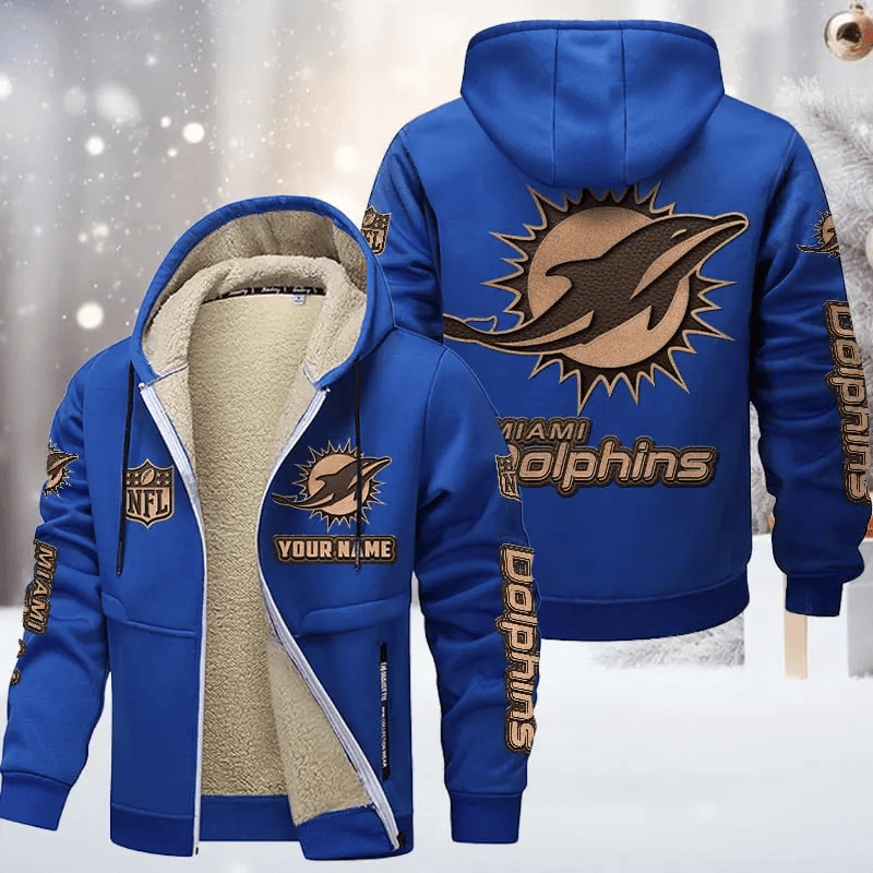 Miami Dolphins DMTZ0857 Premium Sherpa-Lined Winter Hoodie – Personalized Edition