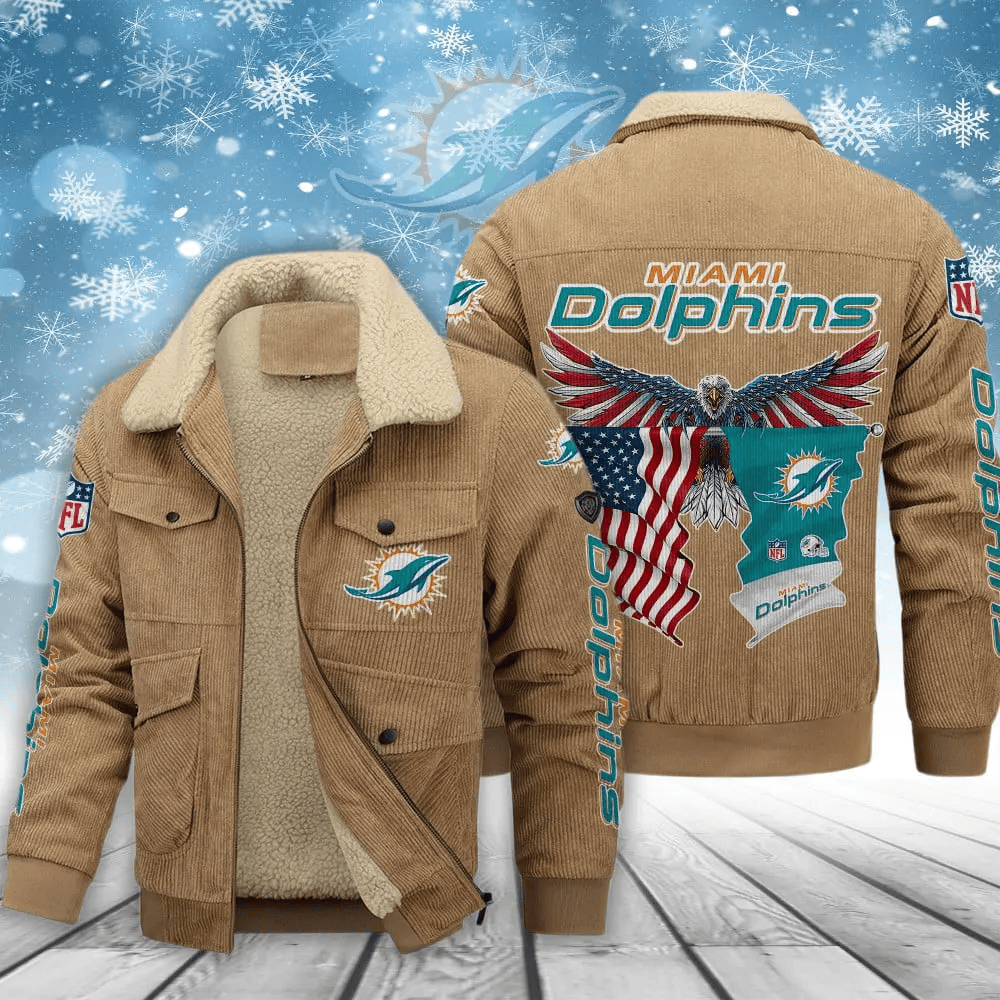 Miami Dolphins VITCJ091 Men’s Thickened Corduroy Jacket