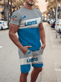 Detroit Lions T-shirt and Shorts AZTS406