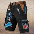 Detroit Lions Pocket Print Cargo Shorts (Belt Not Included) S9MCS281