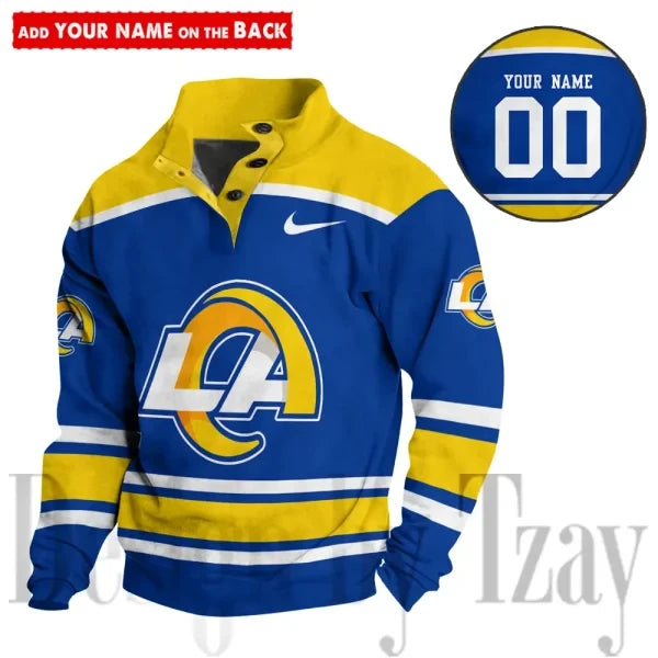 Los Angeles Rams Casual Long Sleeve Button Up Sweatshirt S9DBSCH2303