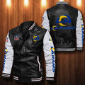 Signature Series Leather Jacket — Plush Sherpa Lining Los Angeles Rams HVKE1025