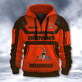 Cleveland Browns DMHT2553 3D Half-zip Hoodie