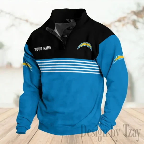 Los Angeles Chargers Buttoned Collar Sweatshirt New Design 2026 S9DBSCH2238