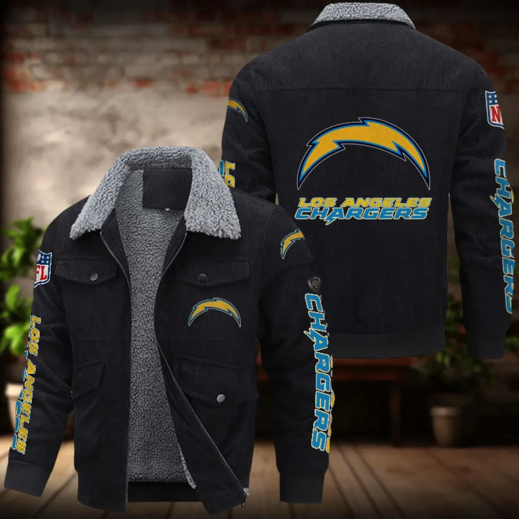 Los Angeles Chargers Men's Thickened Corduroy Jacket ANZANZTCJ018