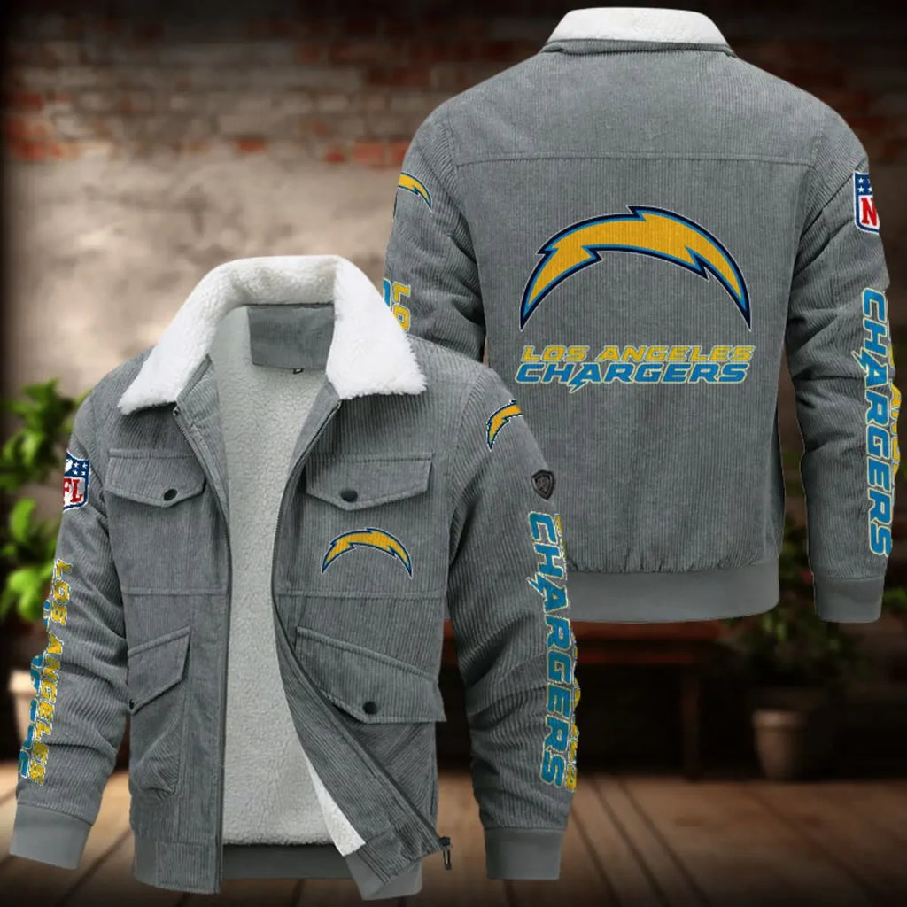 Los Angeles Chargers Men's Thickened Corduroy Jacket ANZANZTCJ018