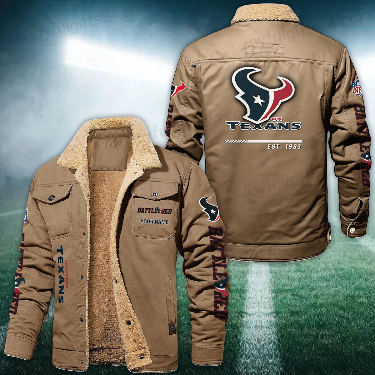 Houston Texans FLEECE BOMBER JACKET Custom name 10043895N