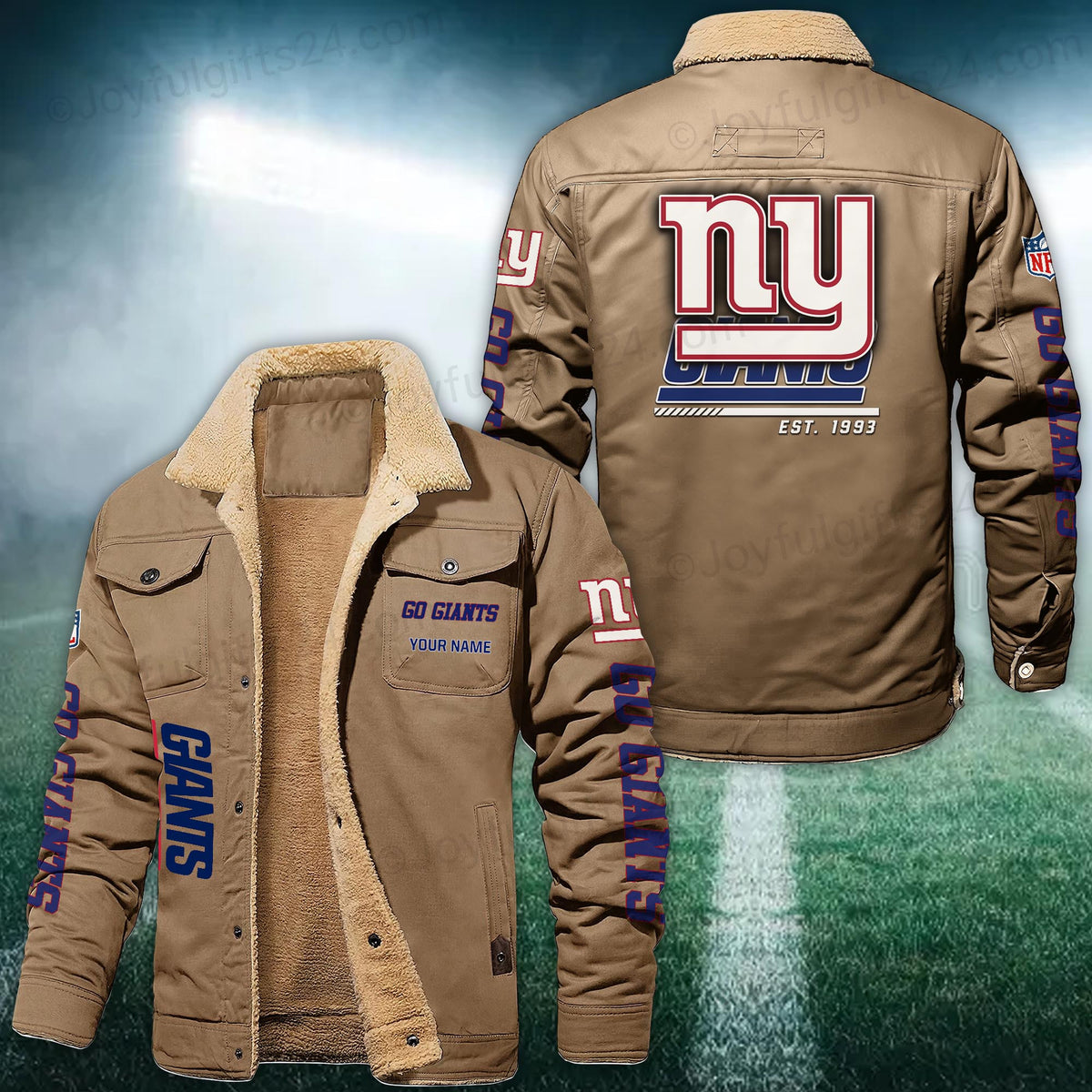 New York Giants FLEECE BOMBER JACKET Custom name 10043895N