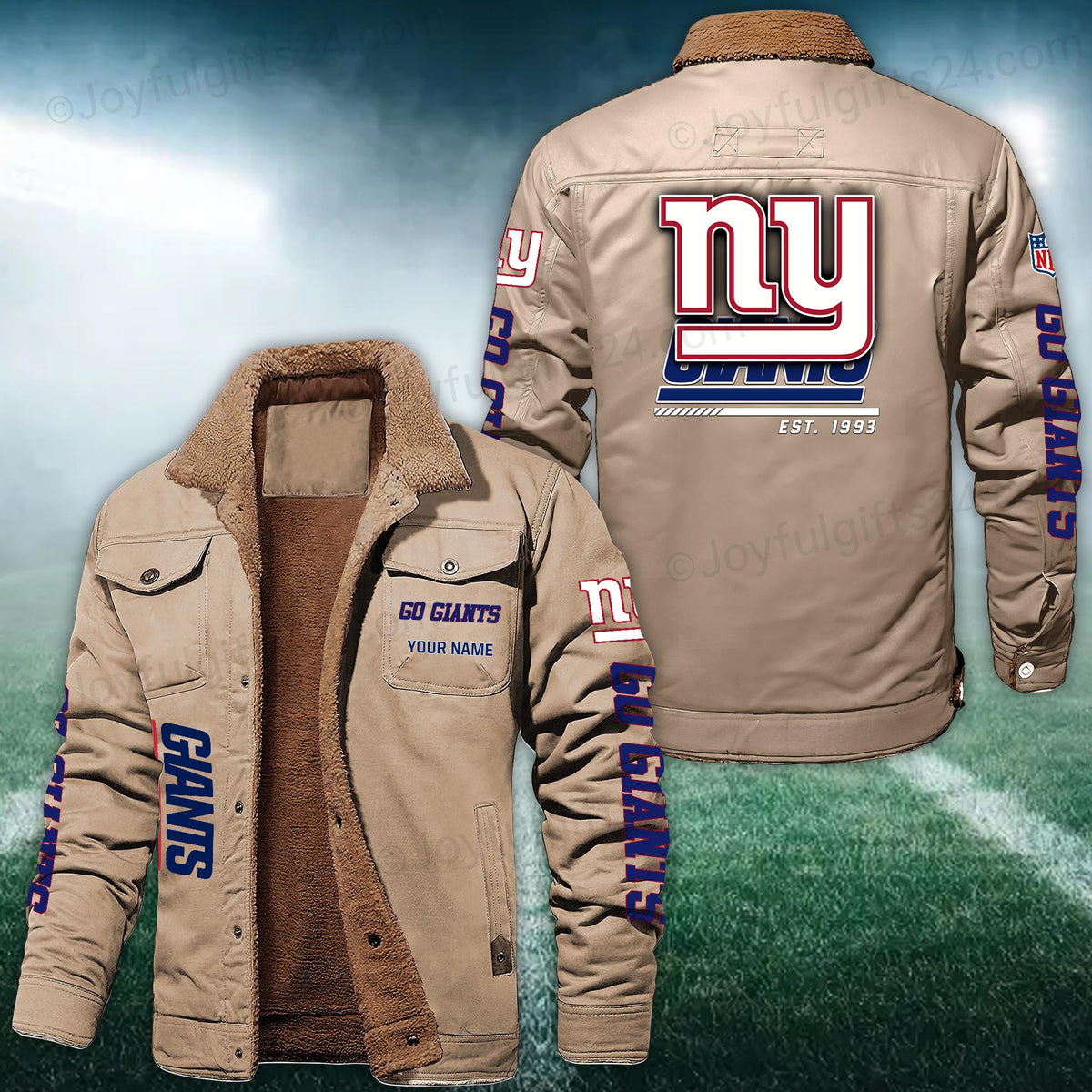 New York Giants FLEECE BOMBER JACKET Custom name 10043895N