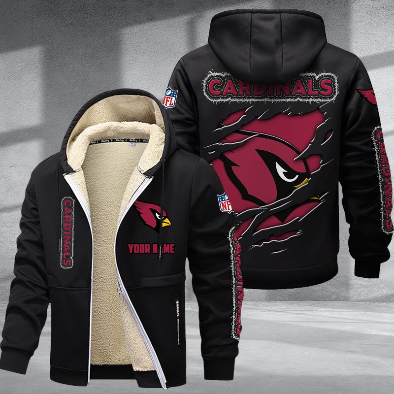 Arizona Cardinals DMTZ0354 Premium Sherpa-Lined Winter Hoodie – Personalized Edition