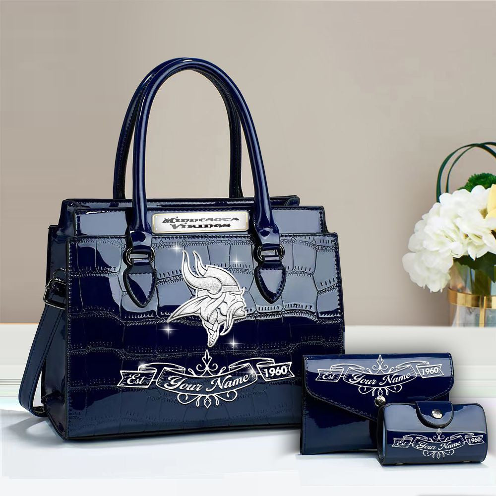 Buy the Handbag, Get the Wallet & Card Holder Free Minnesota Vikings VITRHB111