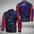 DMHQ0063 New York Giants Signature Series Leather Jacket — Plush Sherpa Lining