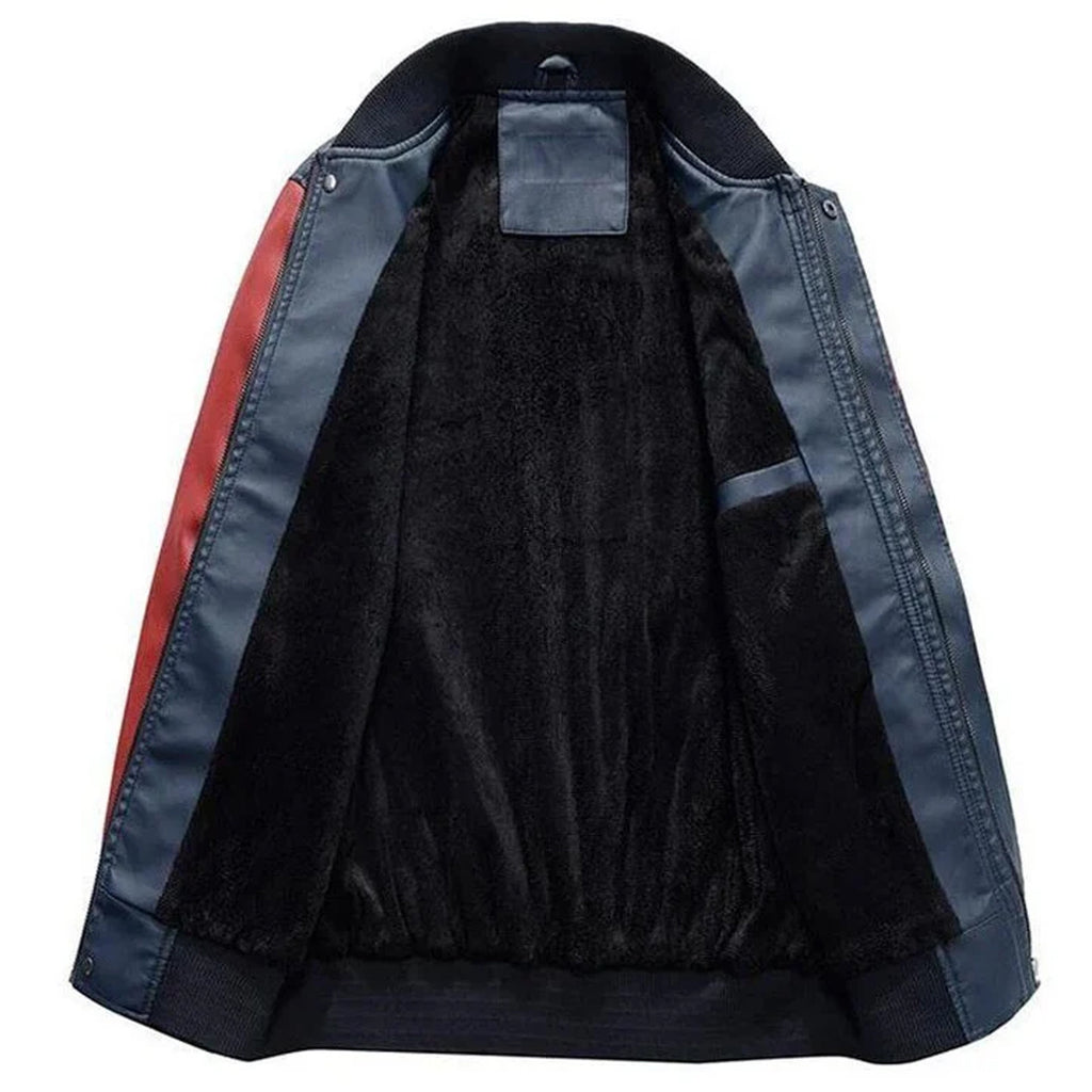 DMHQ0061 New England Patriots Signature Series Leather Jacket — Plush Sherpa Lining