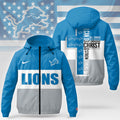 Detroit Lions | Premium NFL Strength Through Christ Windbreaker Jacket NTH1