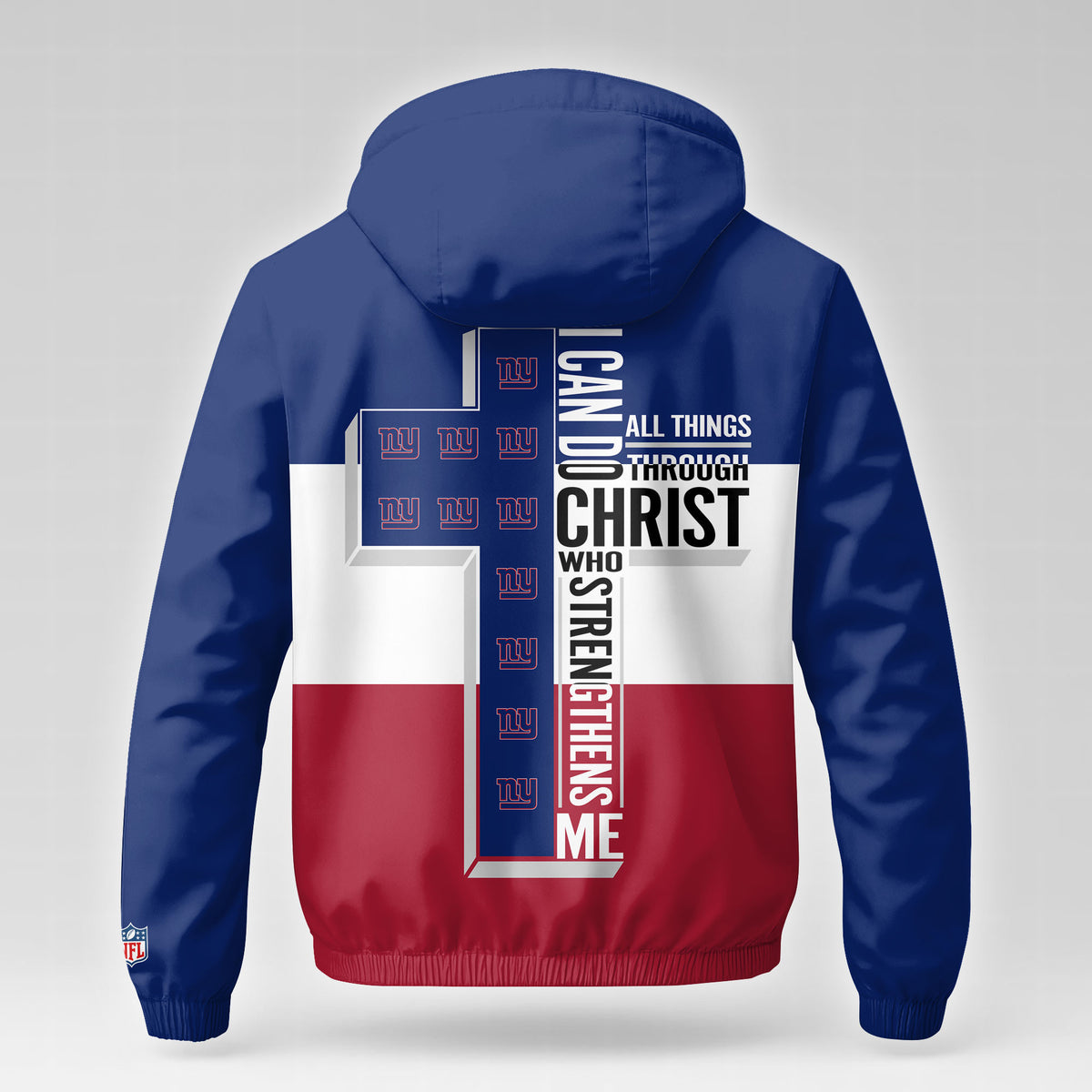 New York Giants | Premium NFL Strength Through Christ Windbreaker Jacket NTH1