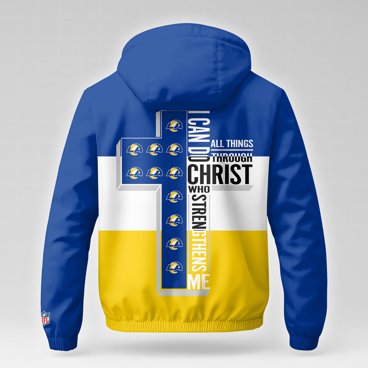 Los Angeles Rams | Premium NFL Strength Through Christ Windbreaker Jacket NTH1