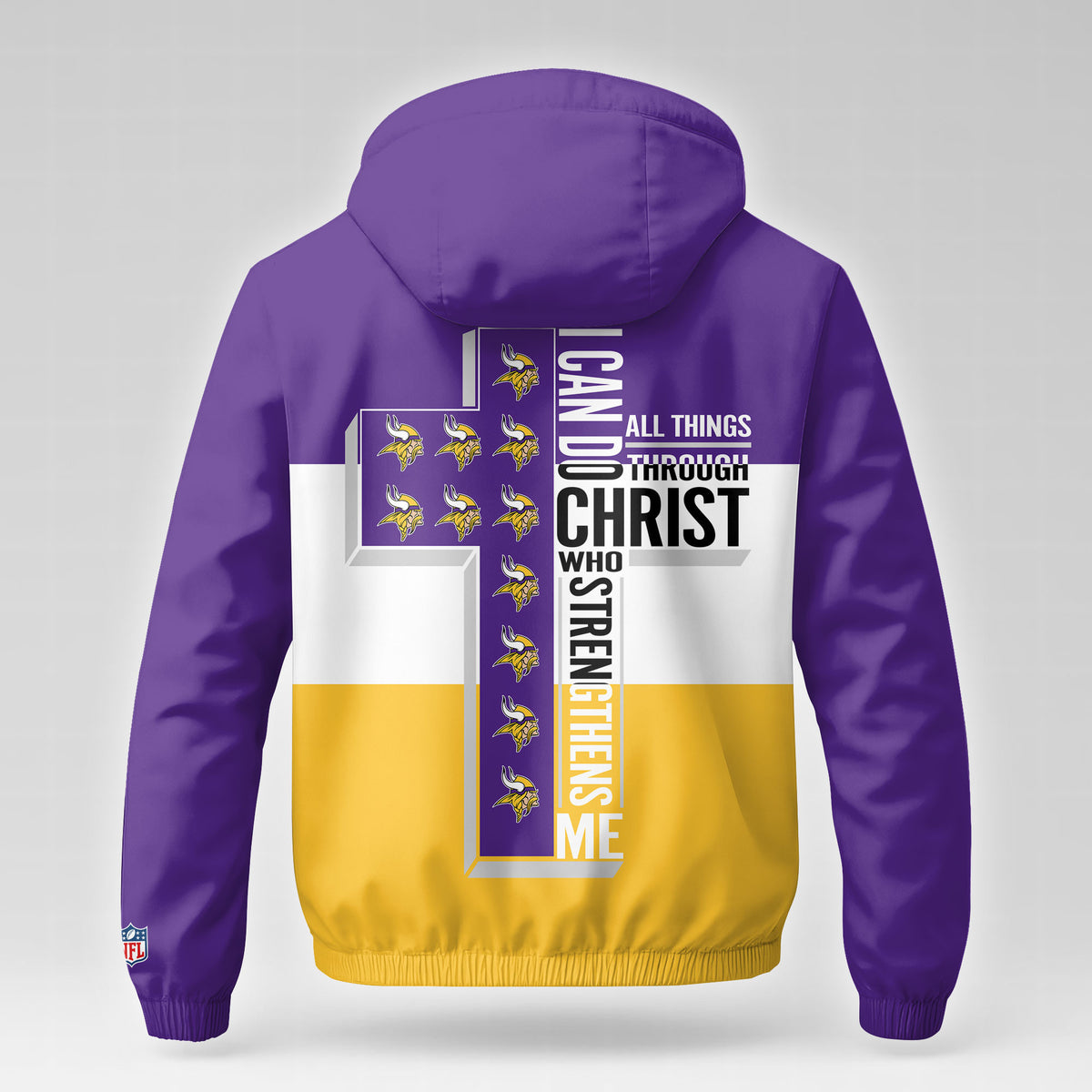 Minnesota Vikings | Premium NFL Strength Through Christ Windbreaker Jacket NTH1