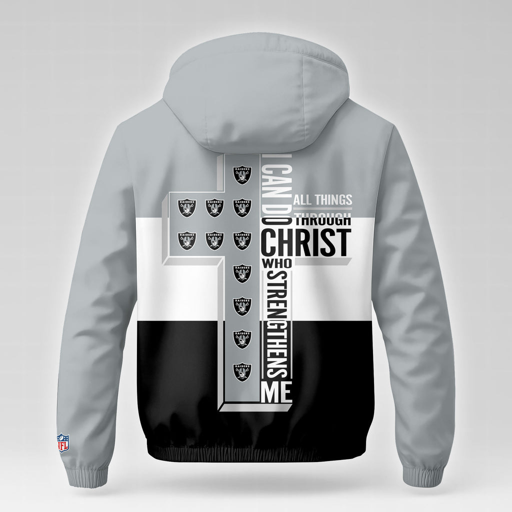 Las Vegas Raiders | Premium NFL Strength Through Christ Windbreaker Jacket NTH1