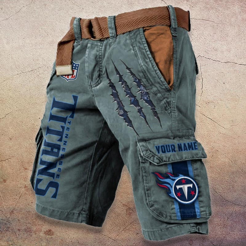 Tennessee Titans Pocket Print Cargo Shorts (Belt Not Included) S9MCS096
