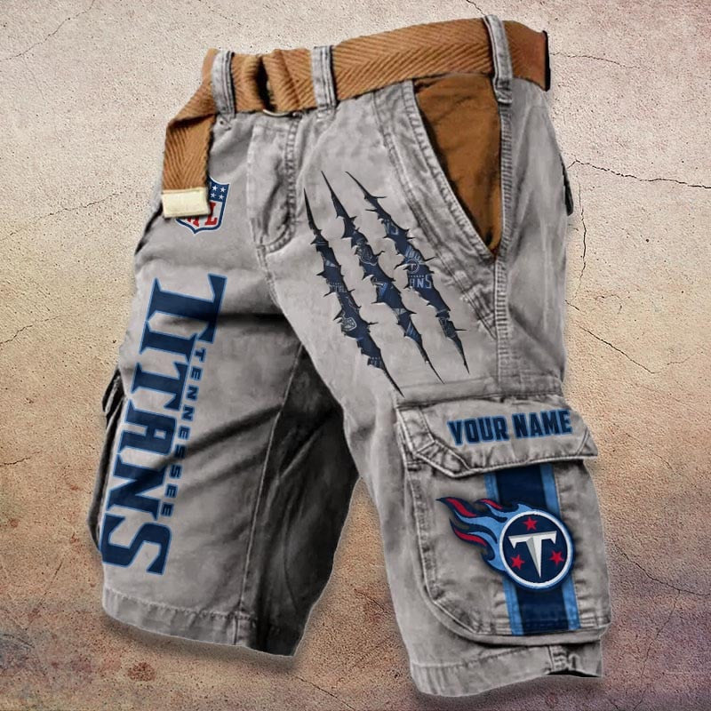 Tennessee Titans Pocket Print Cargo Shorts (Belt Not Included) S9MCS096