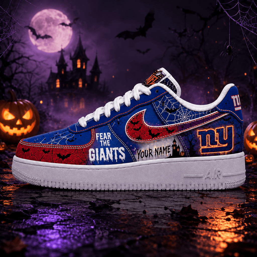 New York Giants | Premium NFL Fear The Team Halloween AF1 Sneakers - VA32185