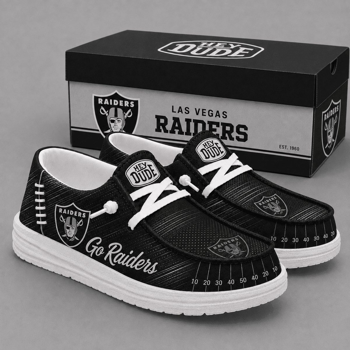 Las Vegas Raiders | Premium NFL Football Field Fan Loafer Shoes - VA33023