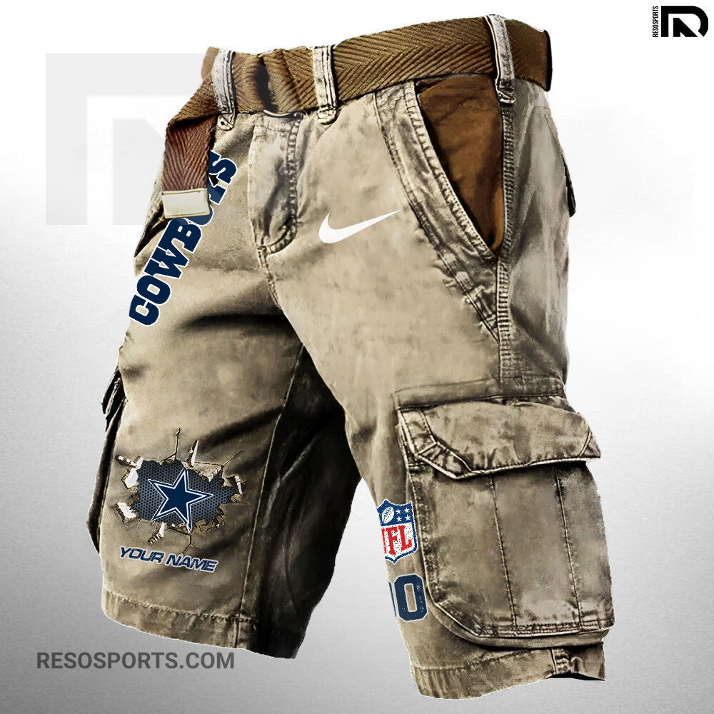 Dallas Cowboys Pocket Print Cargo Shorts (Belt Not Included) S9MCS106