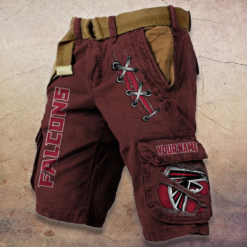 Atlanta Falcons Pocket Print Cargo Shorts (Belt Not Included) S9MCS131