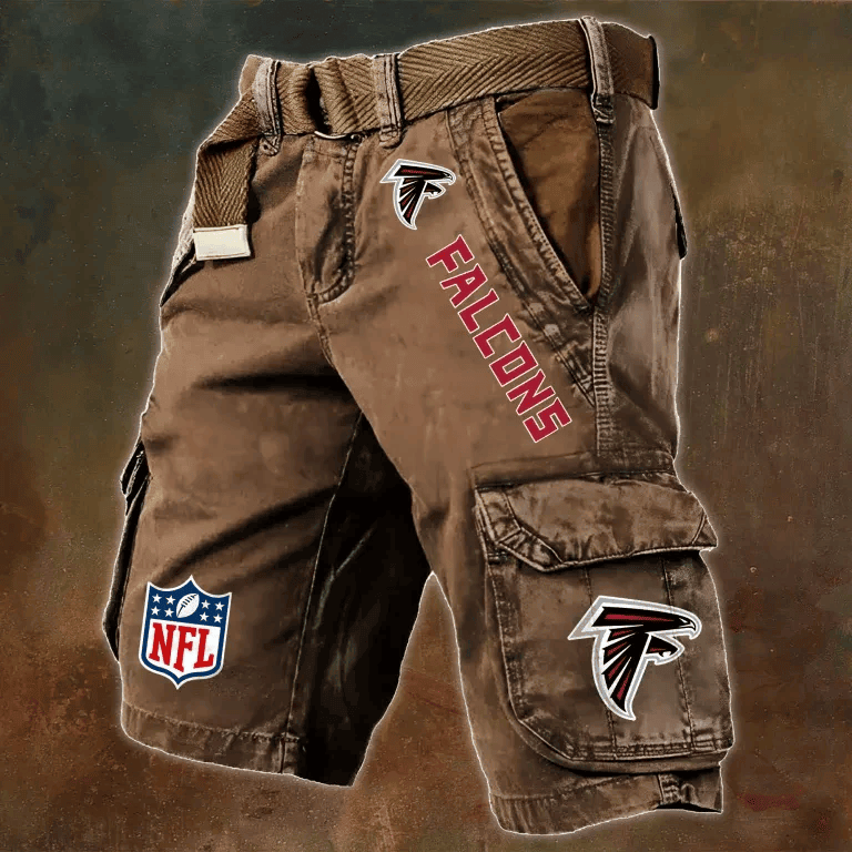 Atlanta Falcons Pocket Print Cargo Shorts (Belt Not Included) S9MCS002