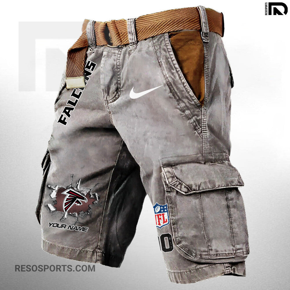 Atlanta Falcons Pocket Print Cargo Shorts (Belt Not Included) S9MCS099