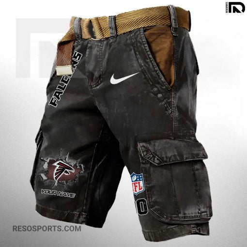 Atlanta Falcons Pocket Print Cargo Shorts (Belt Not Included) S9MCS099