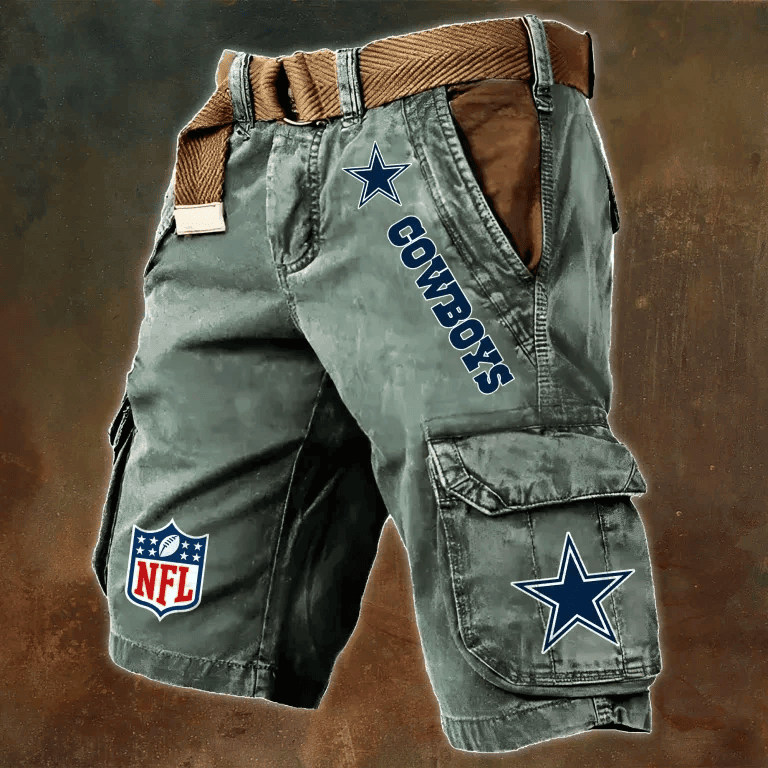 Dallas Cowboys Pocket Print Cargo Shorts (Belt Not Included) S9MCS064