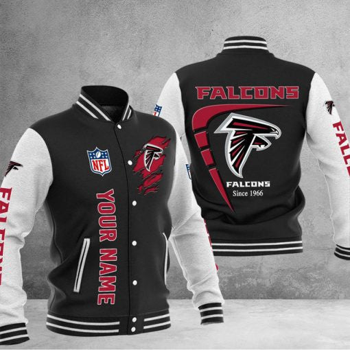 Atlanta Falcons Custom Multicolors Button Jacket CJ58