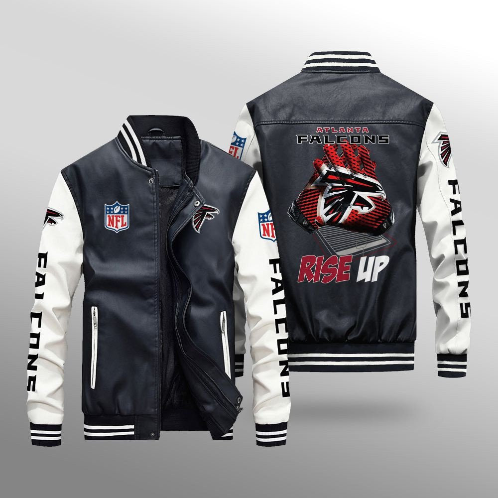 Atlanta Falcons Premium Fleece-Lined Leather Bomber Jacket BG18