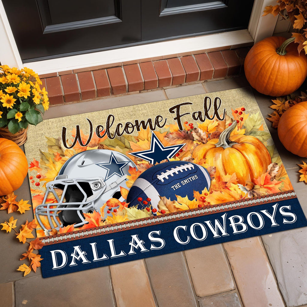 Dallas Cowboys Doormat Custom Family Name And Choose Your Quotes, Football Team Doormat, Fan Gifts, Home Decor ETRG-60117