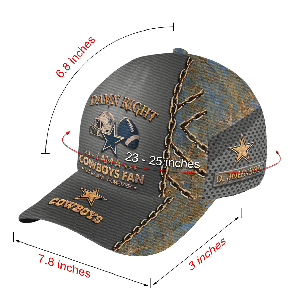 Dallas Cowboys Cap New Version Custom Your Name, Football Team Cap, Football Lovers Gifts ETRG-477009