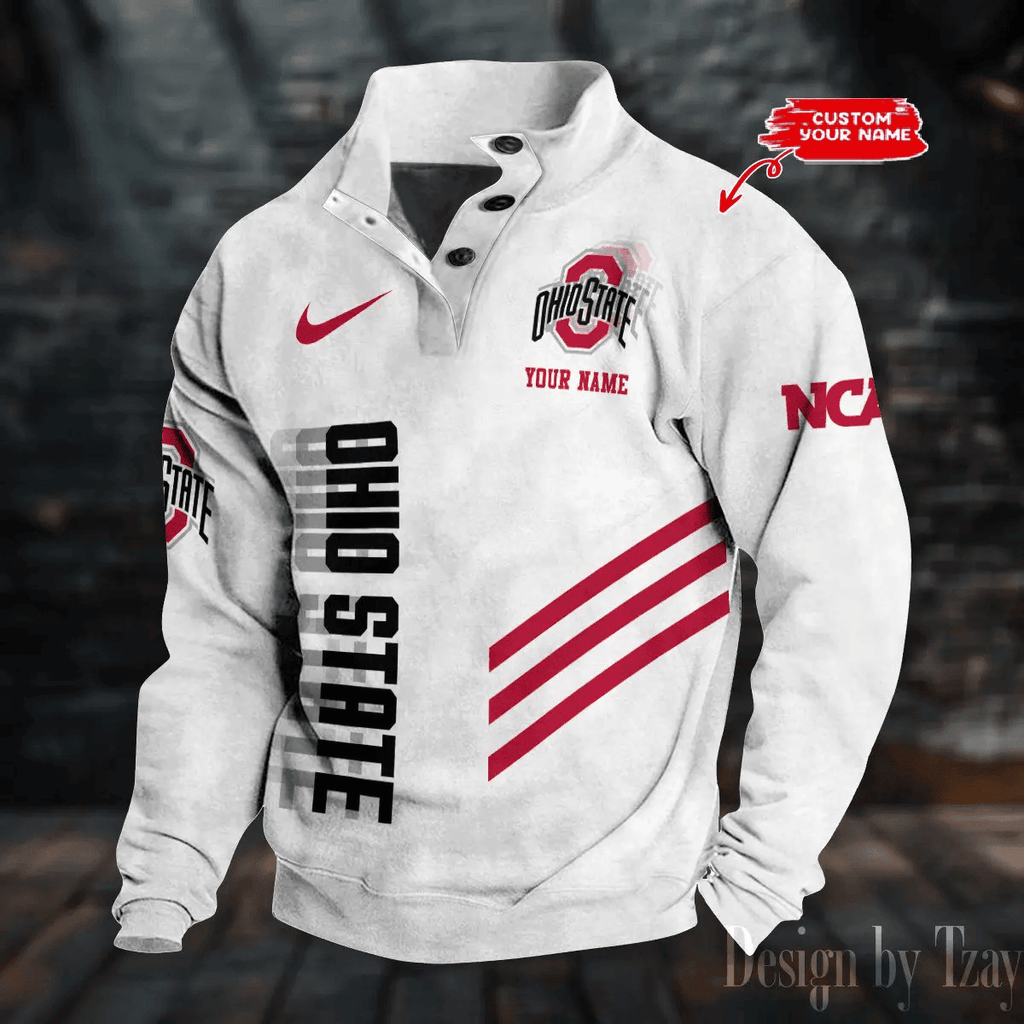 SPTS9DBSCH433Ohio State Buckeyes NCAA Premium StandCollar GameDay Pullover Engineered Warmth & Personalized Names DV10