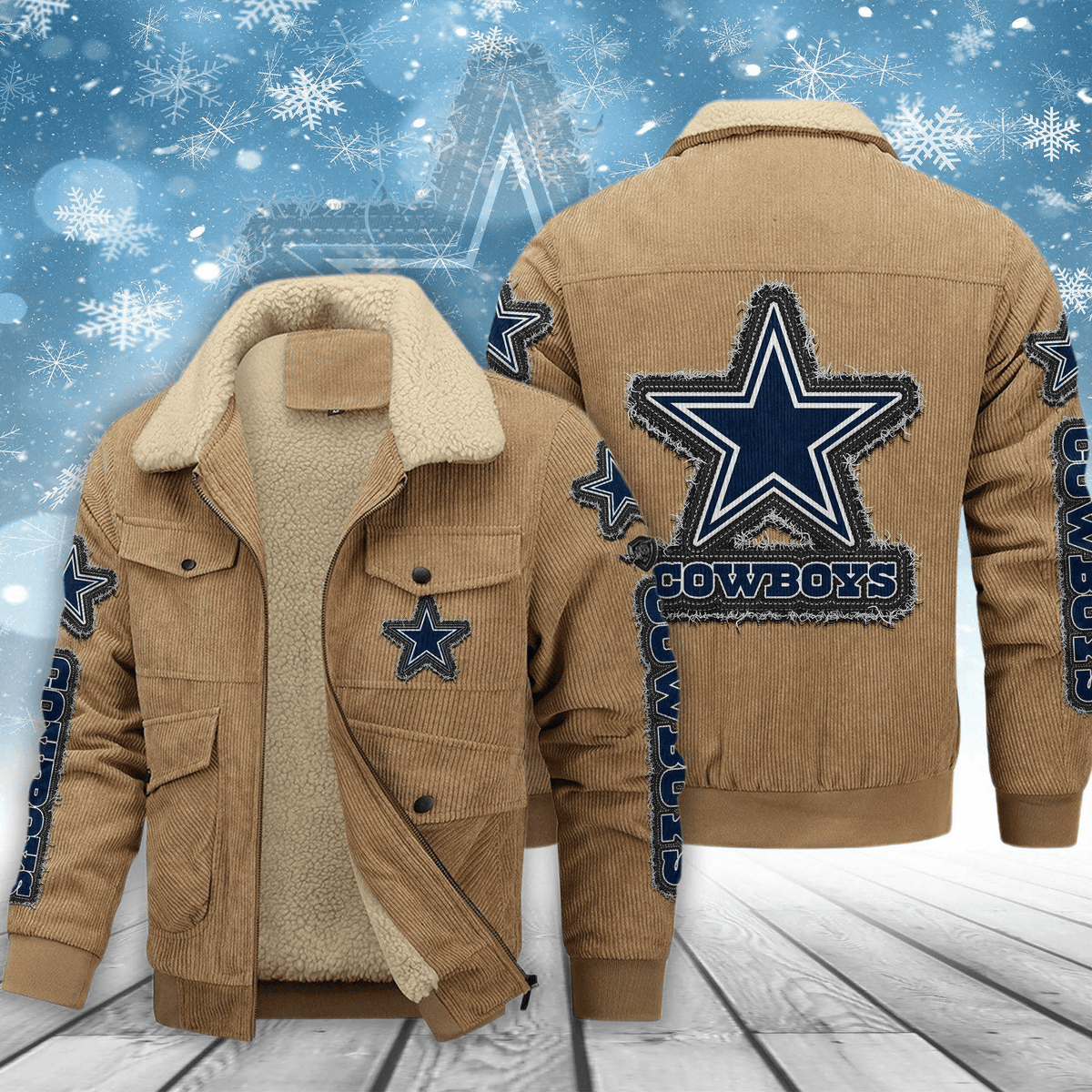 Dallas Cowboys Men's Thickened Corduroy Jacket ANZVITCJ009