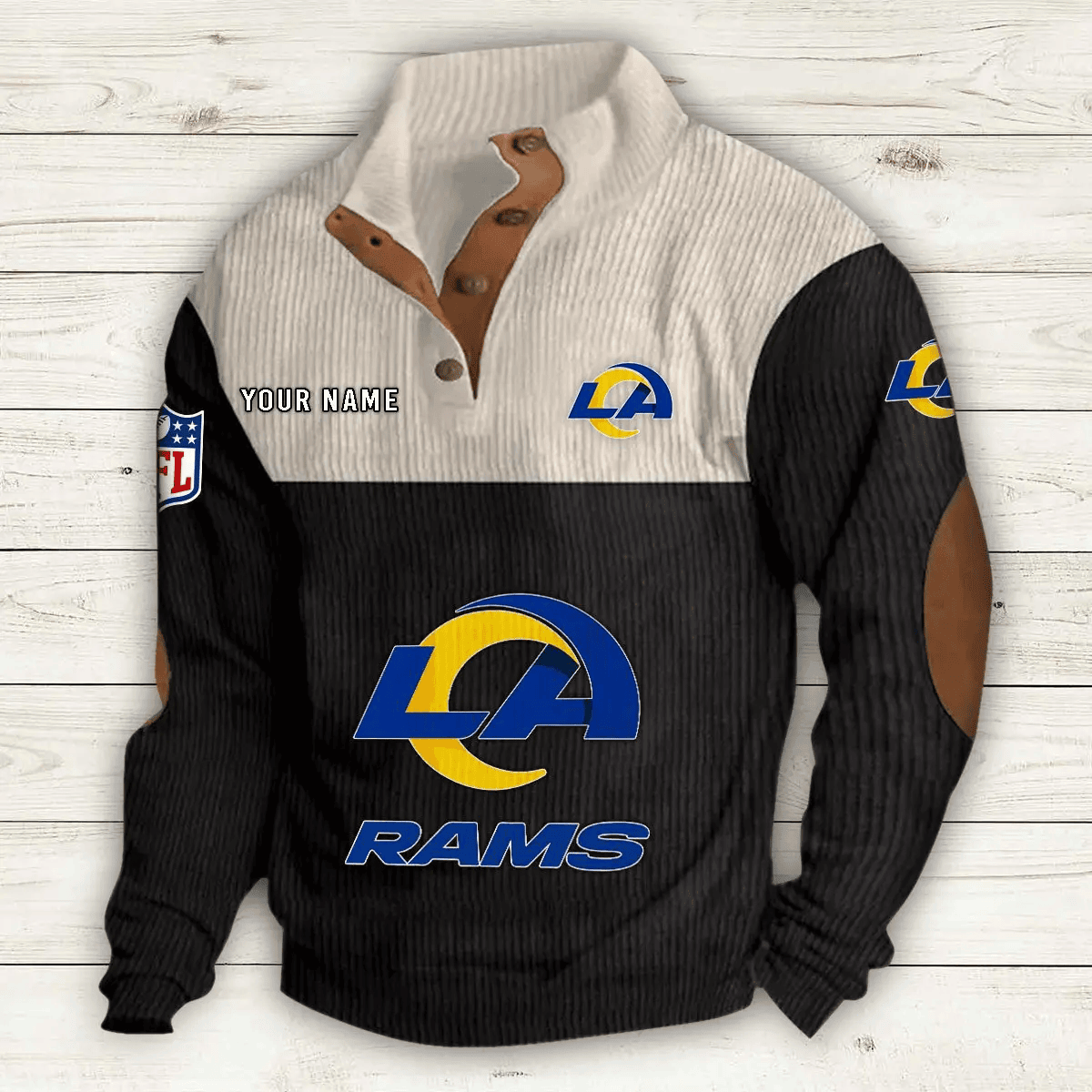 Los Angeles Rams S9DBSCH654 Premium Stand-Collar Game-Day Pullover - Engineered Warmth & Personalized Name