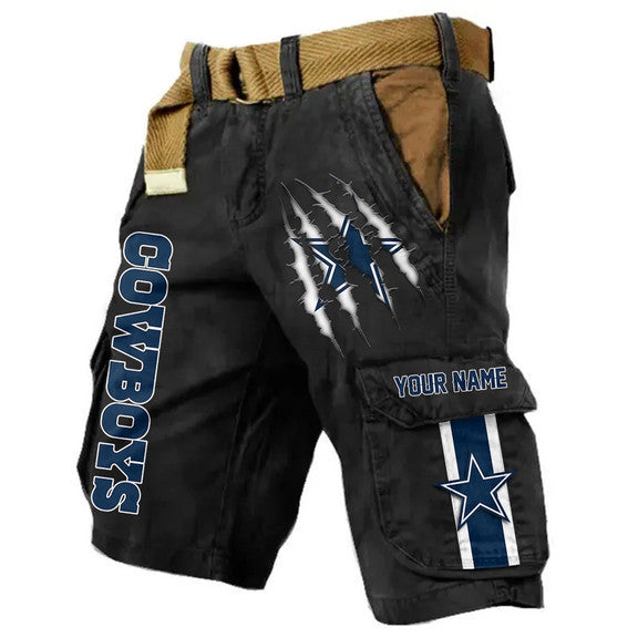Dallas Cowboys Pocket Print Cargo Shorts (Belt Not Included) S9MCS215