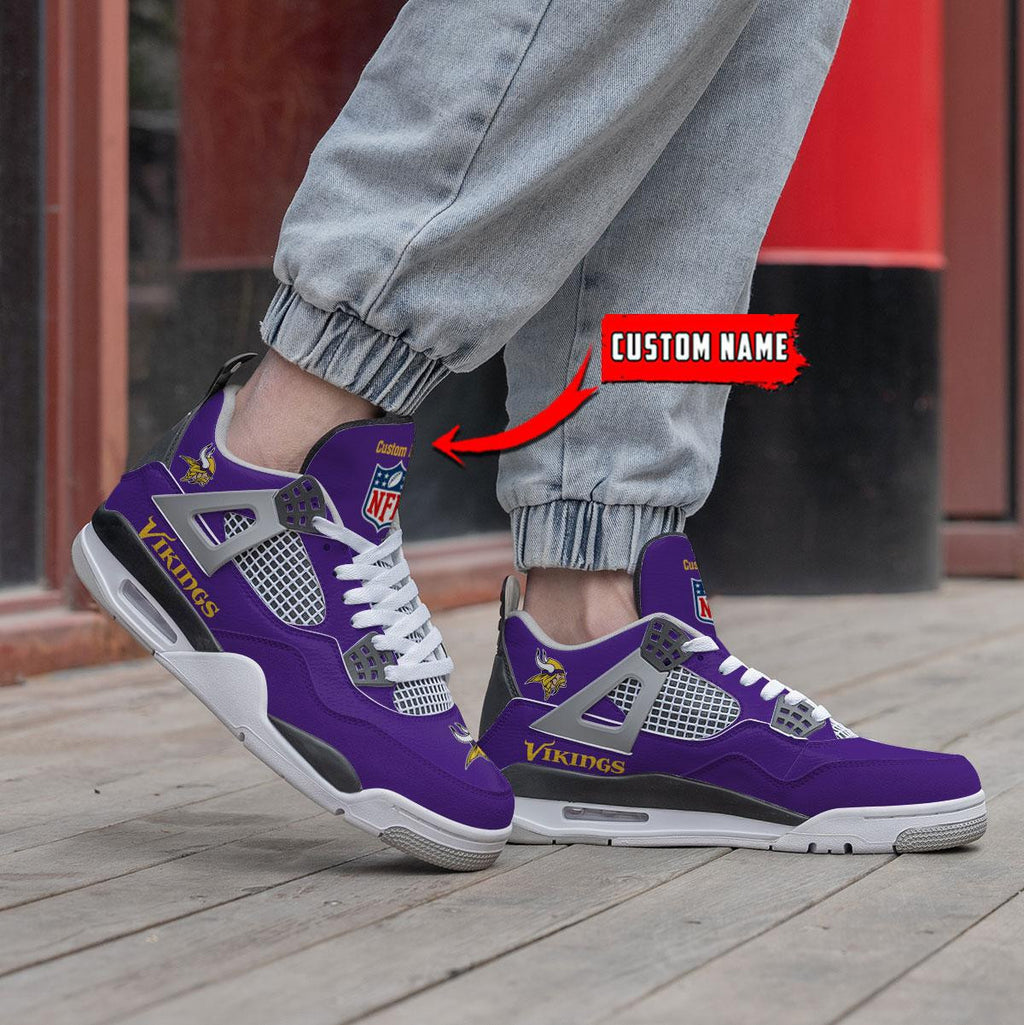 Minnesota Vikings Personalized AJ4 Sneaker BG336