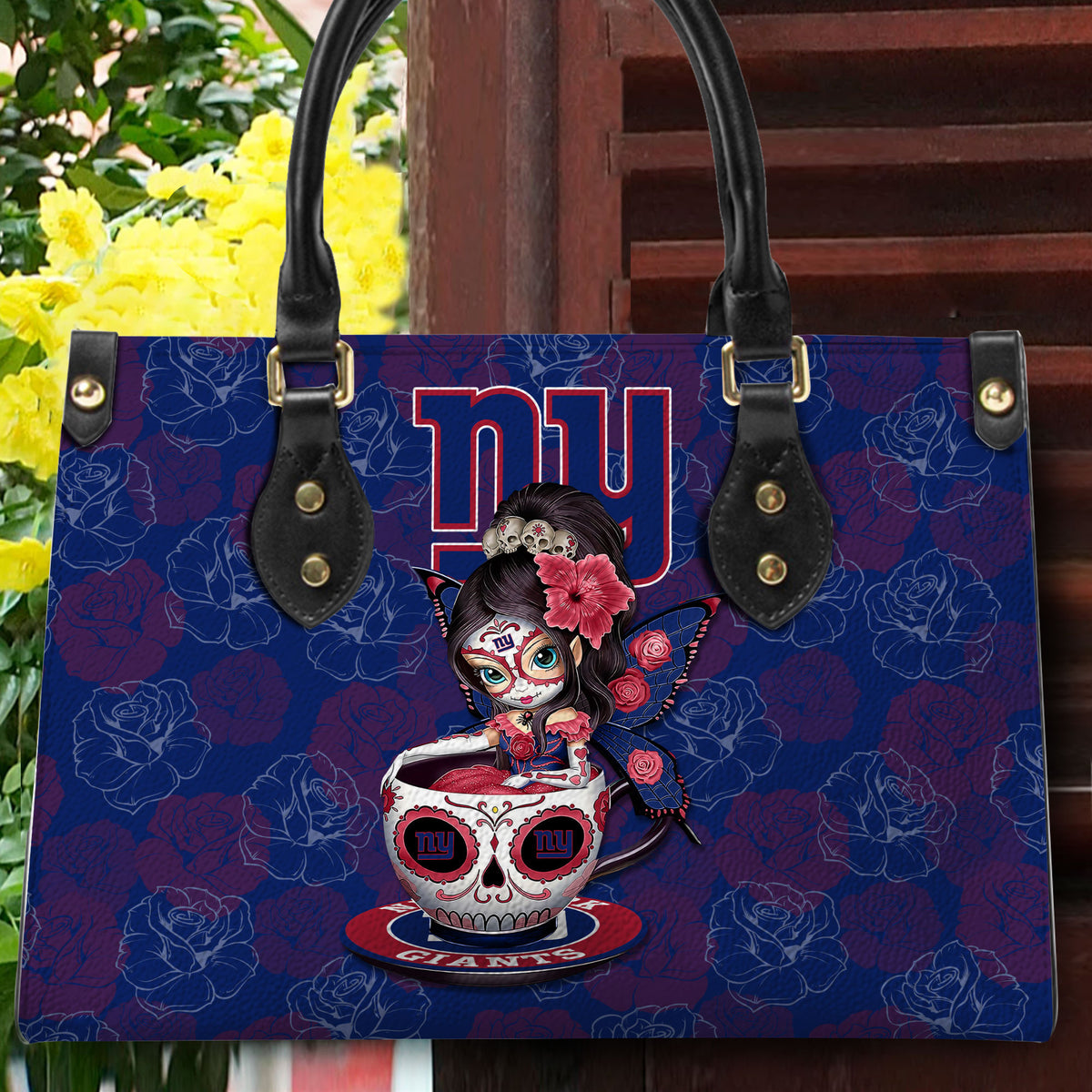 New York Giants Personalized Leather Hand Bag BB71A