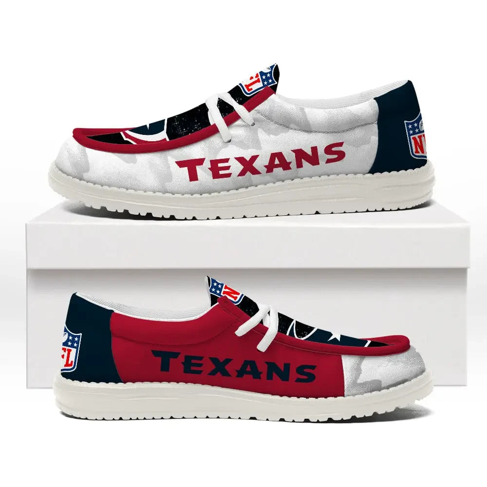 Houston Texans Personalized Moccasin Slippers – Hey Dude Shoes Style AZCHDUDE229